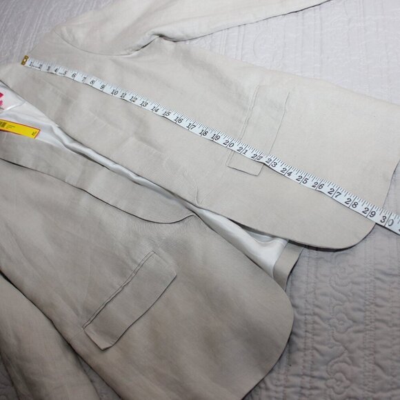 Catherine Malandrino Women's Open Front Shawl Collar Linen Blazer Size 8 NWT - Picture 8 of 9